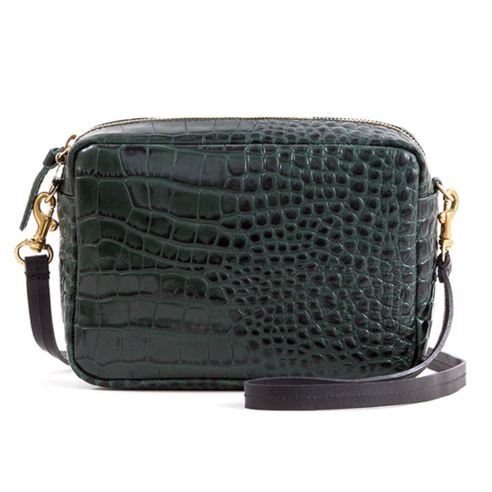 Clare V Midi Sac - Loden Green Croco